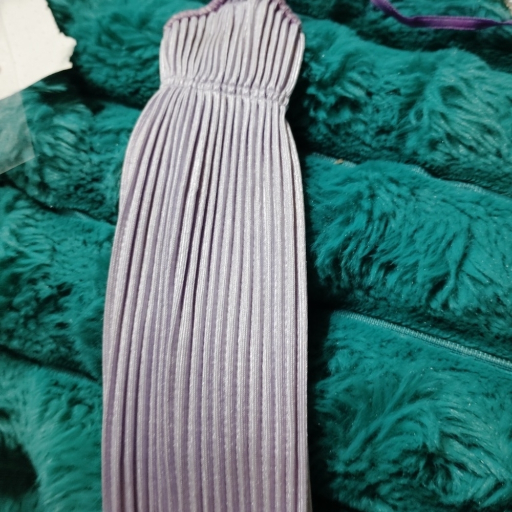 Barbie Lavender Pleated Strapless Midi Dress